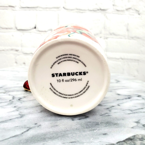 Starbucks Coffee Mug Cup 2015 Ceramic Tumbler Without Lid Floral Flow - Picture 3 of 4